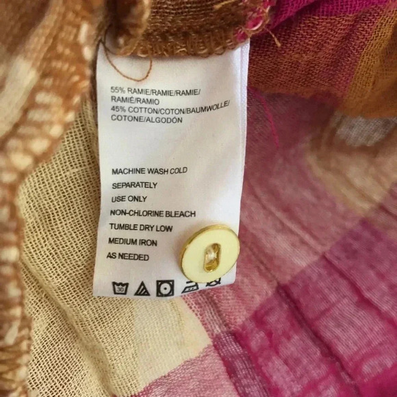 ANTHROPOLOGIE Posy Plaid Top Swing Pink Cream XS - Picture 10 of 10